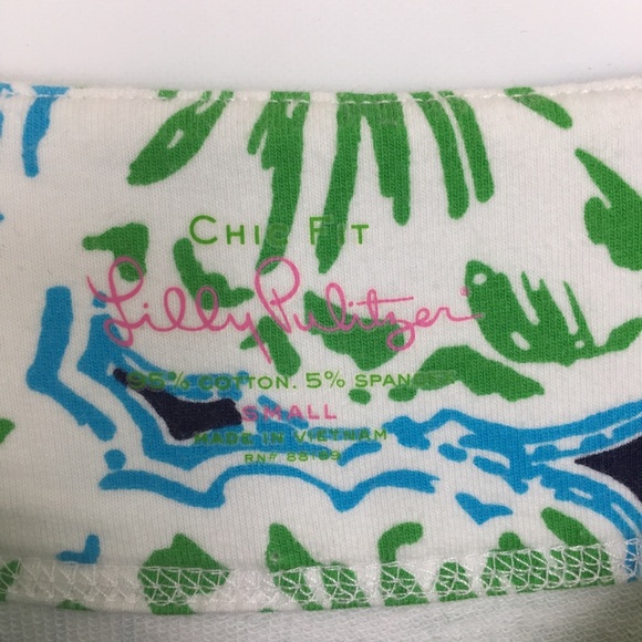 Lilly Pulitzer Midi/Mini Dress Chic Fit Blue Green Floral Print Women’s Size S - Picture 5 of 11